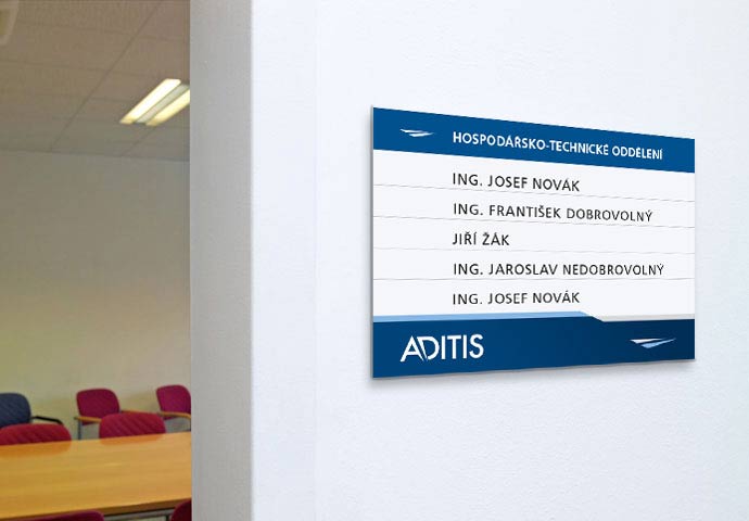 orientační systém pro firmu ADITIS