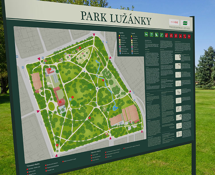 mapové tabule pro městský park